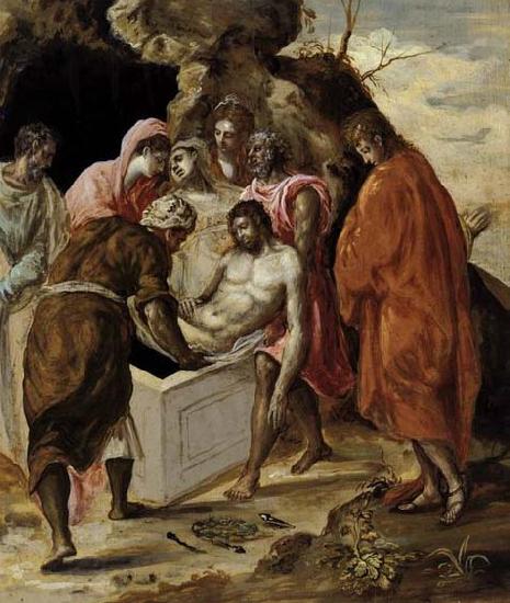 GRECO, El The Entombment of Christ late oil painting picture